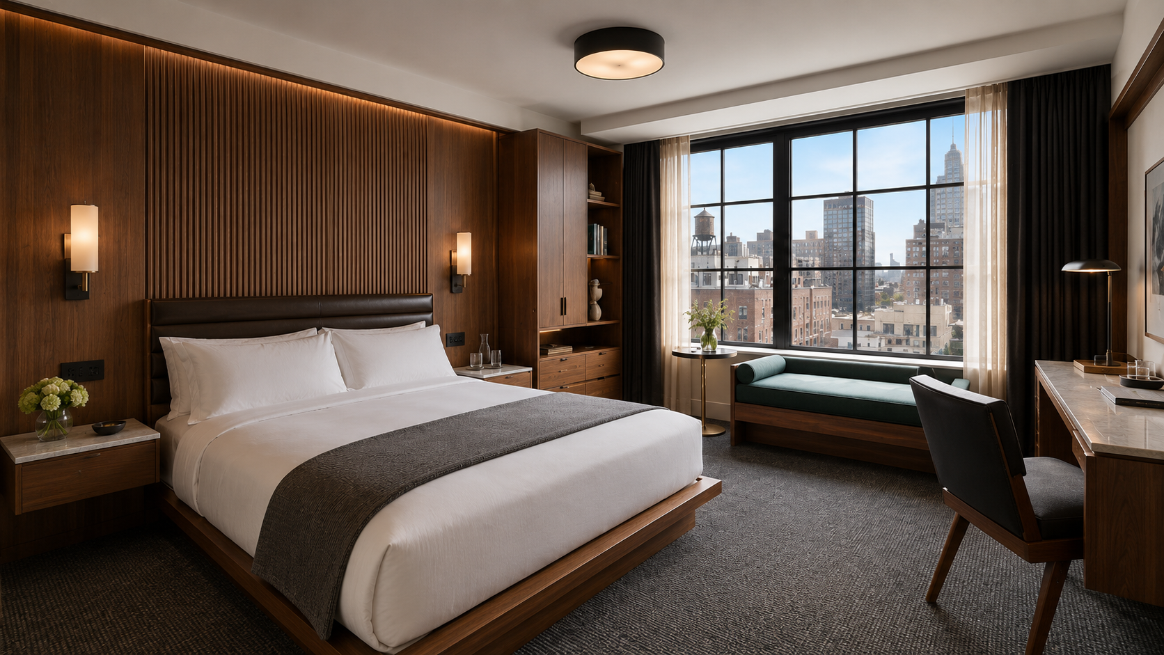Interior of boutique hotel room
